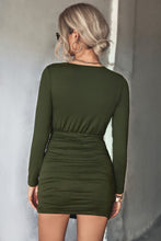 Load image into Gallery viewer, Twist Front Ruched Long Sleeve Mini Dress