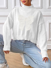 Load image into Gallery viewer, Bow Turtleneck Long Sleeve Sweater