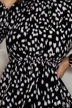 Load image into Gallery viewer, Honey Printed Frill Neck Long Sleeve Dress