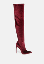Load image into Gallery viewer, madman stretch velvet high heel boots-0