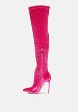 Load image into Gallery viewer, madman stretch velvet high heel boots-24