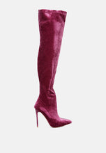 Load image into Gallery viewer, madman stretch velvet high heel boots-43