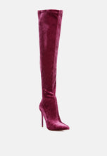 Load image into Gallery viewer, madman stretch velvet high heel boots-41