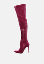 Load image into Gallery viewer, madman stretch velvet high heel boots-45
