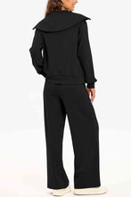Load image into Gallery viewer, Half Zip Collared Neck Sweatshirt and Pants Set