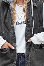 Load image into Gallery viewer, Sleeveless Hooded Denim Jacket with Pockets