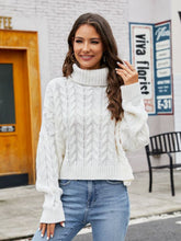 Load image into Gallery viewer, Turtle Neck Cable-Knit Sweater