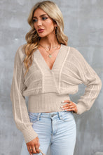 Load image into Gallery viewer, Surplice Neck Lace-Up Sweater