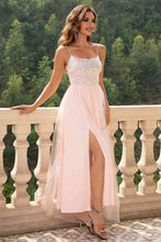 Load image into Gallery viewer, Lace-Up Backless Mesh Dress