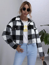 Load image into Gallery viewer, Plaid Button Down Collared Jacket