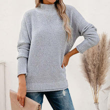 Load image into Gallery viewer, Mock Neck Dropped Shoulder Long Sleeve Sweater