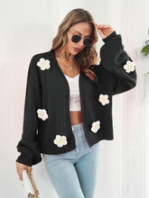 Load image into Gallery viewer, Floral Open Front Long Sleeve Cardigan