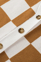 Load image into Gallery viewer, Checkered Button-Up Dropped Shoulder Cardigan