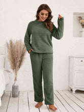Load image into Gallery viewer, Teddy Long Sleeve Top and Pants Lounge Set
