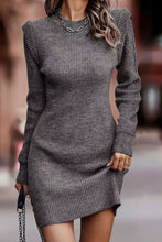 Load image into Gallery viewer, Rib-Knit Round Neck Sweater Dress