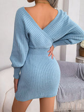 Load image into Gallery viewer, Rib-Knit Dolman Sleeve Sweater Dress