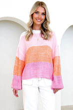 Load image into Gallery viewer, Ribbed Color Block Long Sleeve Sweater