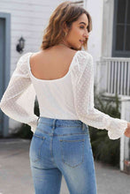 Load image into Gallery viewer, Swiss Dot Flounce Sleeve Square Neck Bodysuit