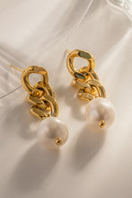 Load image into Gallery viewer, Stainless Steel Pearl Earrings