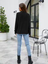 Load image into Gallery viewer, Turtleneck Dropped Shoulder Sweater