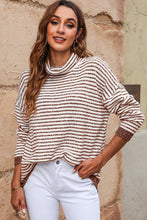 Load image into Gallery viewer, Striped Drop Shoulder Turtleneck Sweater