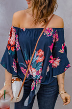 Load image into Gallery viewer, Printed Off-Shoulder Flounce Sleeve Top