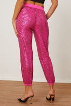 Load image into Gallery viewer, Sequin Drawstring Pants with Pockets