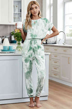 Load image into Gallery viewer, Tie-Dye Short Sleeve Jumpsuit with Pockets