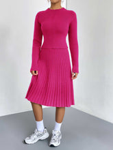 Load image into Gallery viewer, Rib-Knit Sweater and Skirt Set