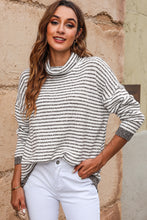Load image into Gallery viewer, Striped Drop Shoulder Turtleneck Sweater
