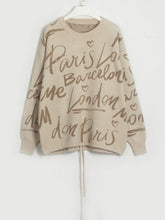 Load image into Gallery viewer, Letter Round Neck Drawstring Sweater