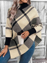 Load image into Gallery viewer, Plaid Turtleneck Poncho