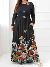 Load image into Gallery viewer, Plus Size Round Neck Maxi Dress with Pockets