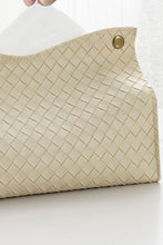 Load image into Gallery viewer, Woven Vegan Leather Tissue Box Cover