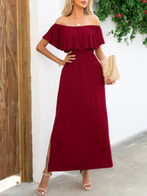 Load image into Gallery viewer, Off-Shoulder Slit Maxi Dress