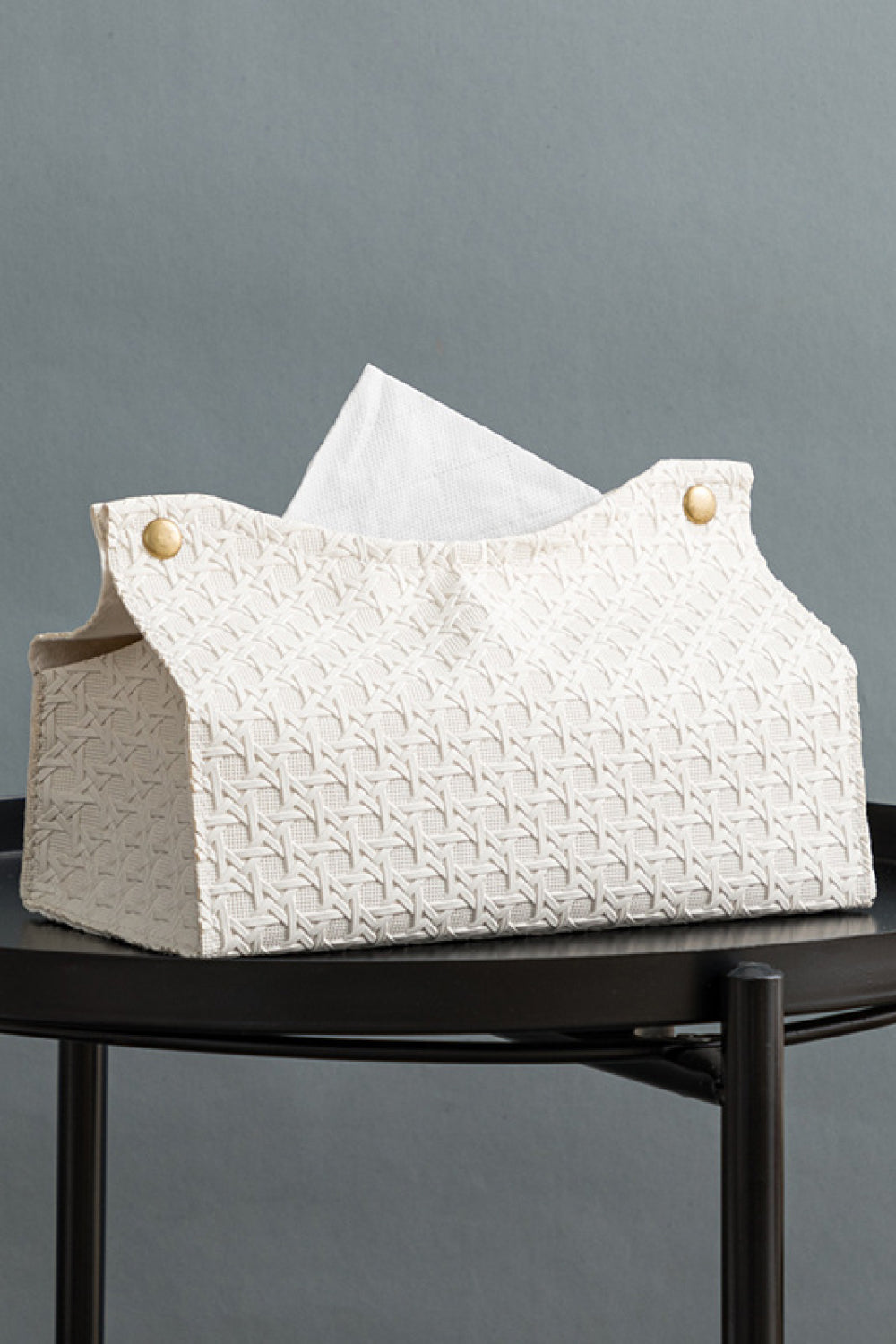 Woven Vegan Leather Tissue Box Covers