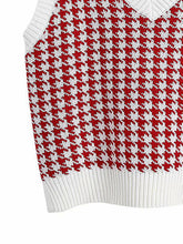 Load image into Gallery viewer, Houndstooth V-Neck Sweater Vet