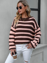 Load image into Gallery viewer, Striped Dropped Shoulder Sweater