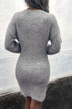 Load image into Gallery viewer, Ribbed Long Sleeve Sweater Dress