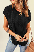 Load image into Gallery viewer, Cable-Knit Side Slit Sweater Vest
