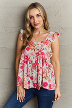 Load image into Gallery viewer, Floral Square Neck Babydoll Top