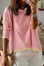 Load image into Gallery viewer, Striped Round Neck Drop Shoulder T-Shirt