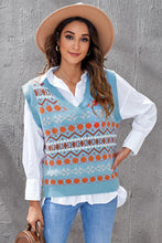Load image into Gallery viewer, Geometric V-Neck Knit Vest
