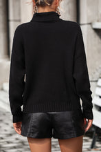 Load image into Gallery viewer, Turtle Neck Tassel Front Long Sleeve Pullover Sweater