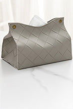 Load image into Gallery viewer, Woven Vegan Leather Tissue Box Cover