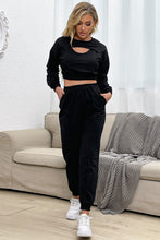 Load image into Gallery viewer, Cut Out Crop Top and Joggers Set