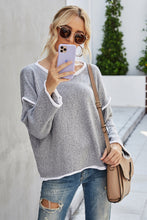 Load image into Gallery viewer, Round Neck Dropped Shoulder Sweater