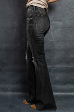 Load image into Gallery viewer, Distressed Raw Hem Flare Jeans