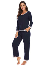 Load image into Gallery viewer, V-Neck Top and Pants Lounge Set