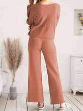 Load image into Gallery viewer, Long Sleeve Lounge Top and Drawstring Pants Set
